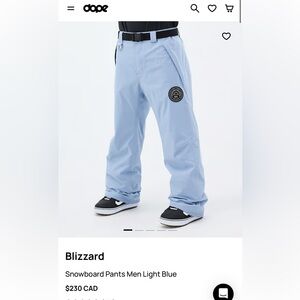 DOPE Blizzard snowboard pants light blue